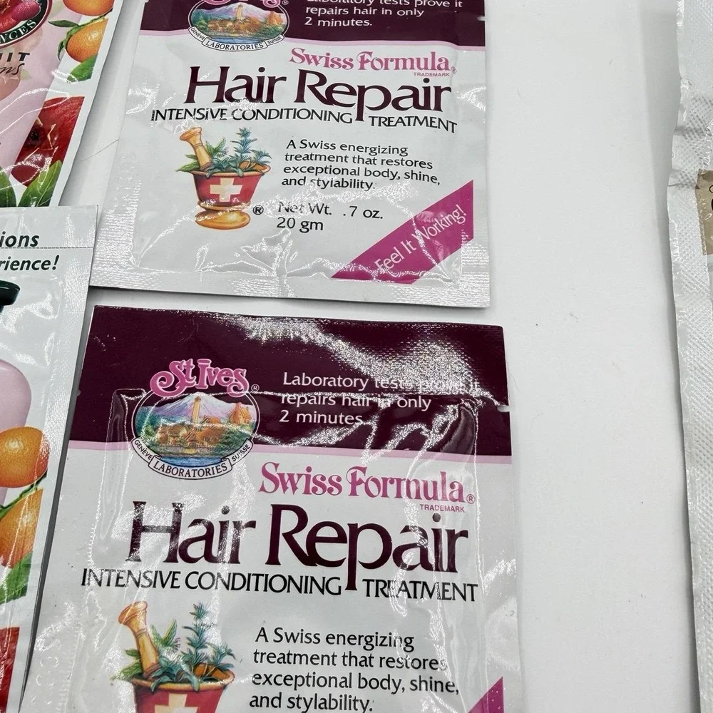 Vintage 1981-2001 Shampoo Sample Travel Packs Lot Clairol Style Finesse Swiss